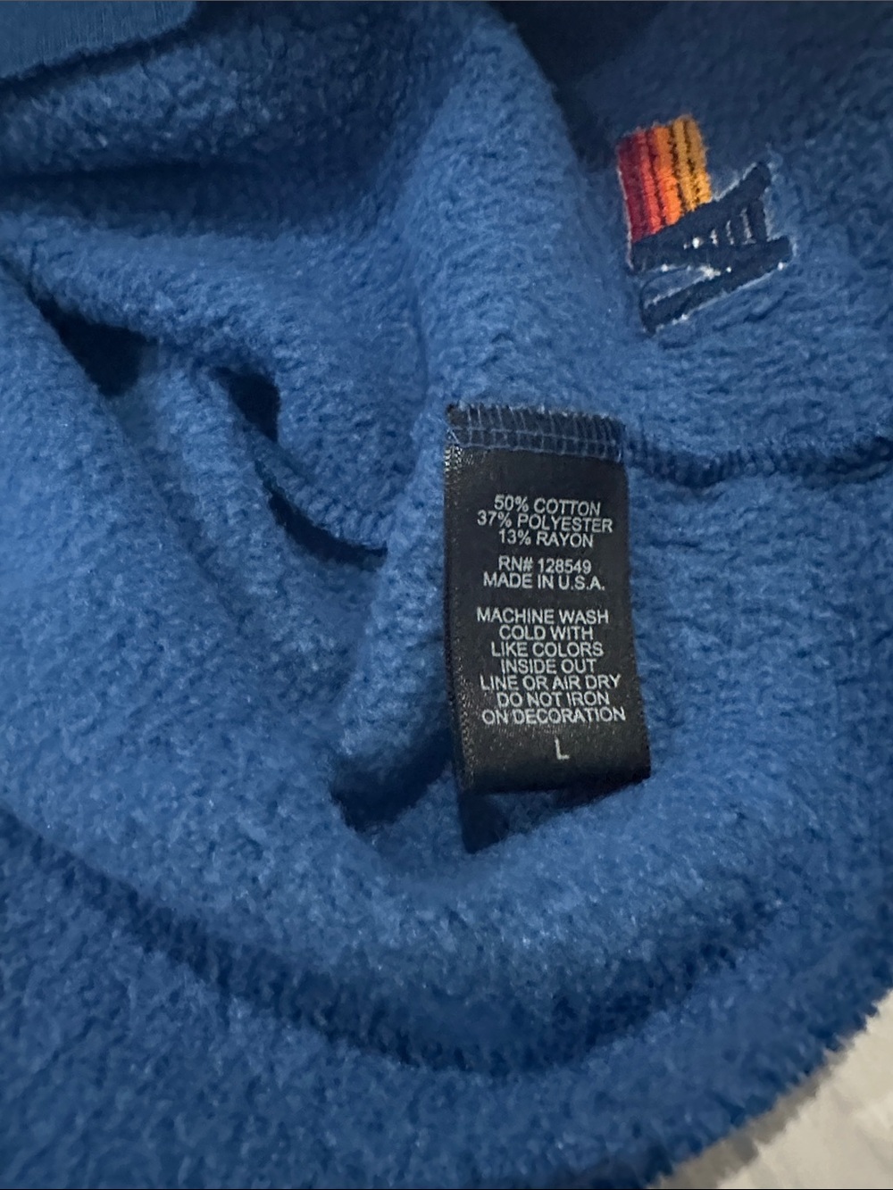 Aviator Nation bolt embroidery Cropped classic Sweatshirt with Blue Stripes - Picture 9 of 11